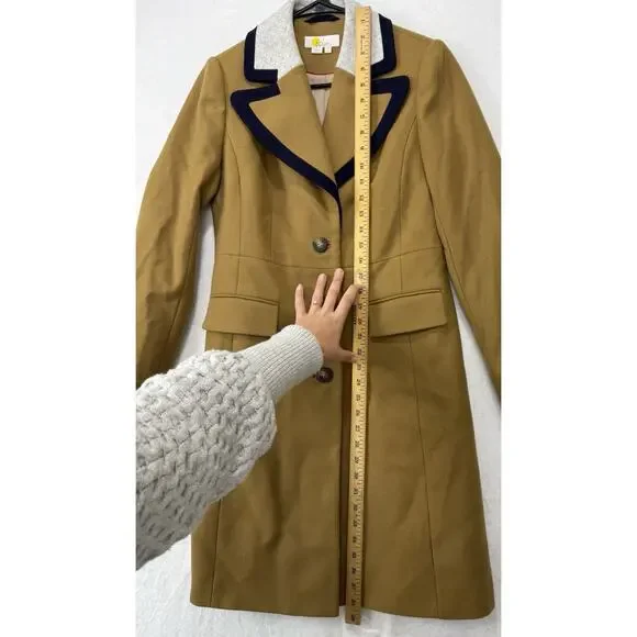 Boden Wool Blend Ground Ginger Crumbie Coat Size 4 - Picture 13 of 15